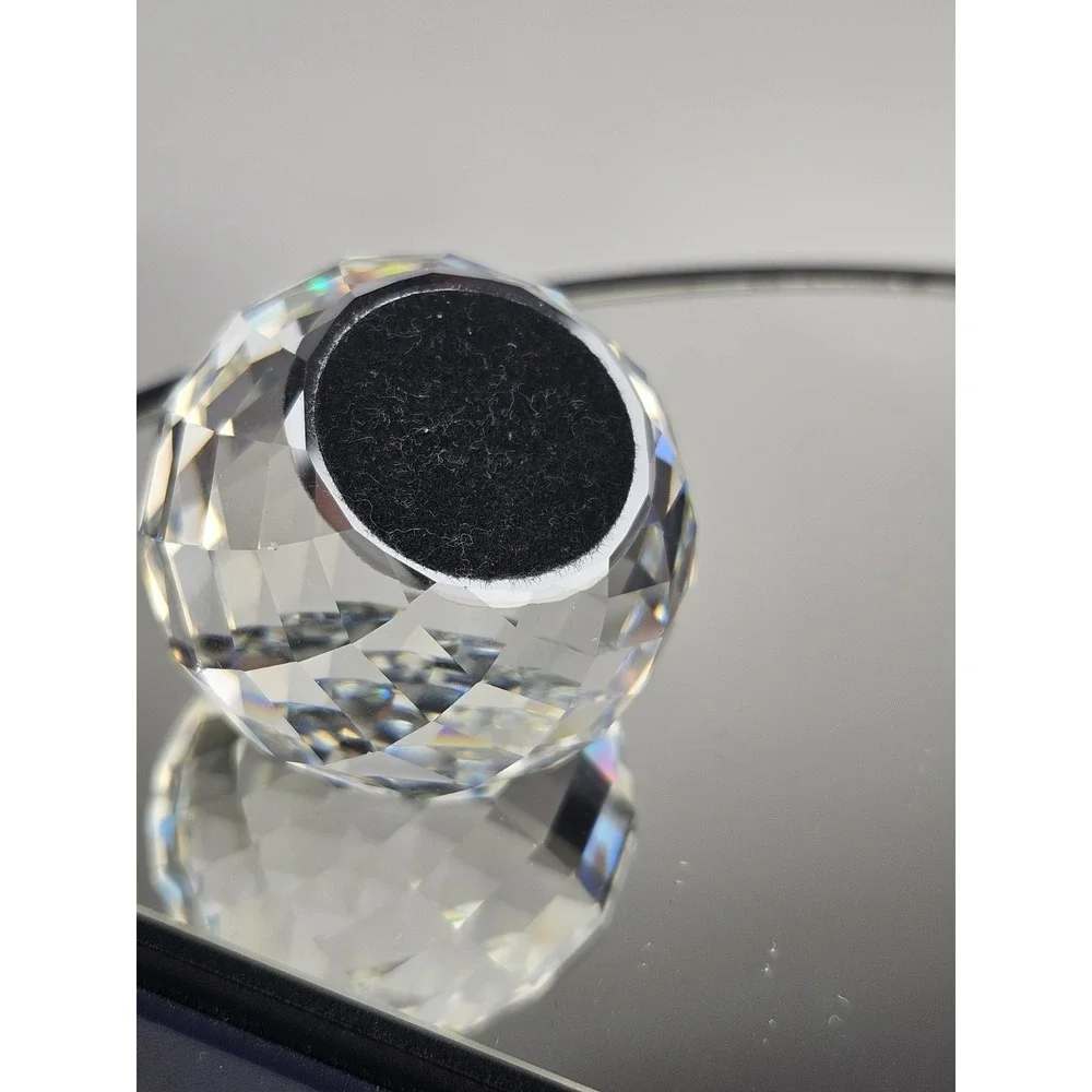 Swarovski Collectors Society (SCS) Swan Paperweight Black Swan‎ Logo Prism Orb